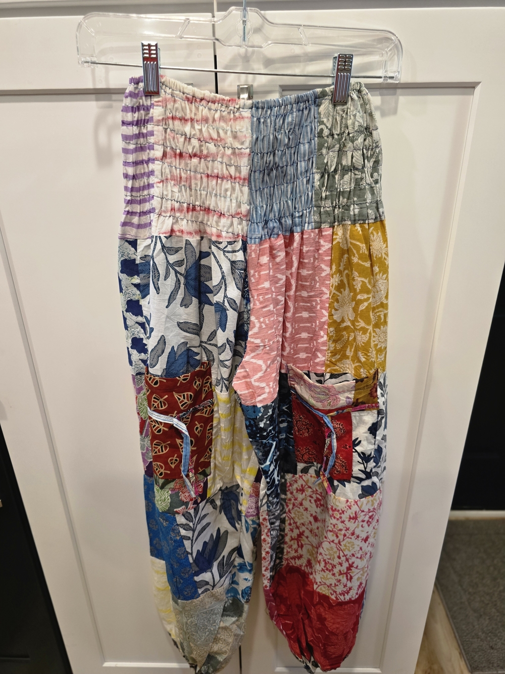 Patchwork Ankle Crop Pants - Multicolor